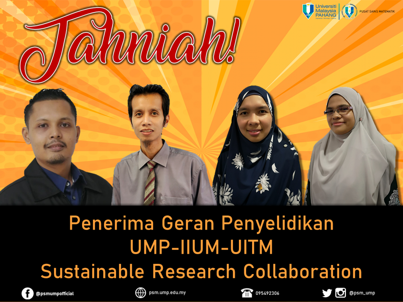 PSM researchers securing UMP-IIUM-UITM Sustainable Research Collaboration 2020